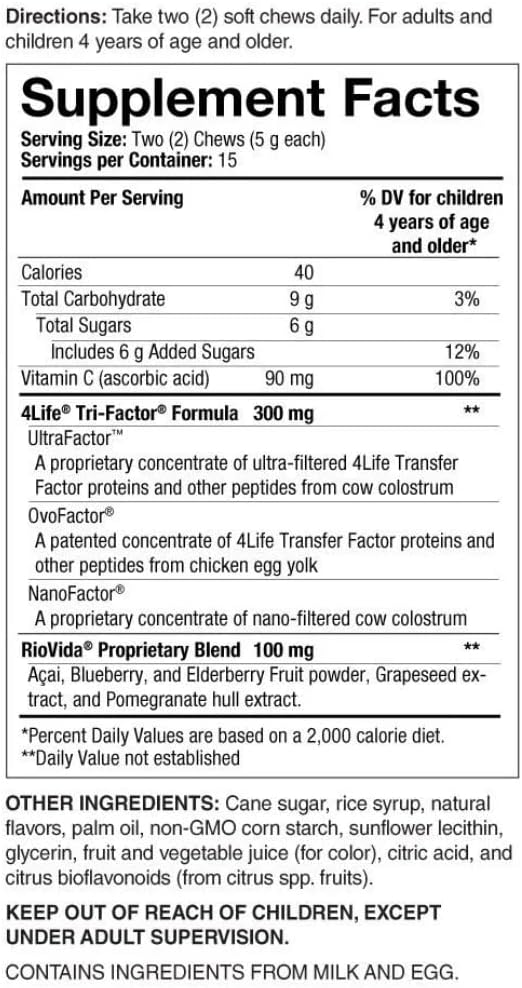 RioVida Chews - 4Life Transfer Factor Products