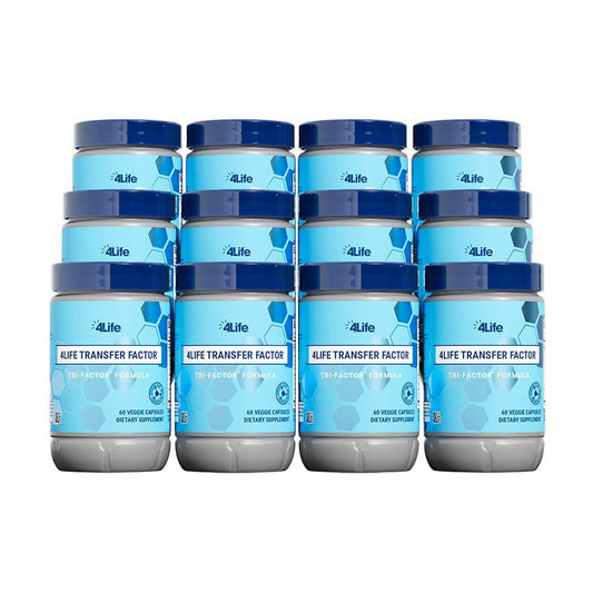 Twelve bottles of 4Life Transfer Factor Tri-Factor Formula, 60 veggie capsules each