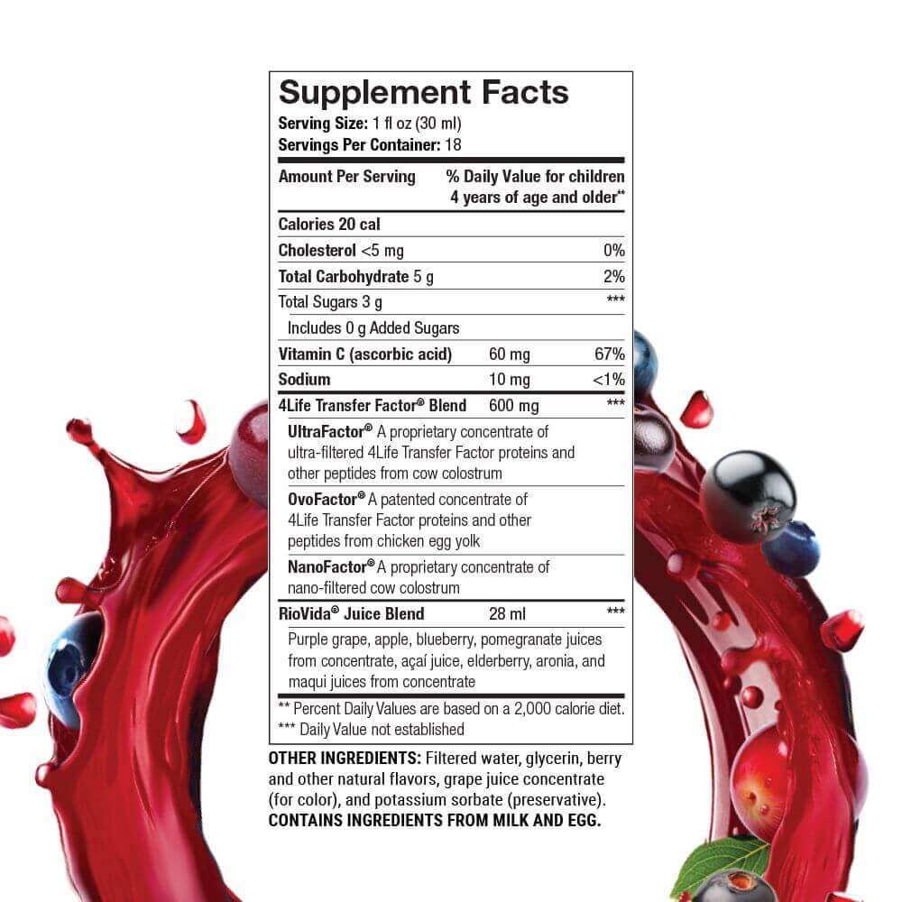 New 4Life Transfer Factor RioVida (Single Bottle) - 4Life Transfer Factor Products