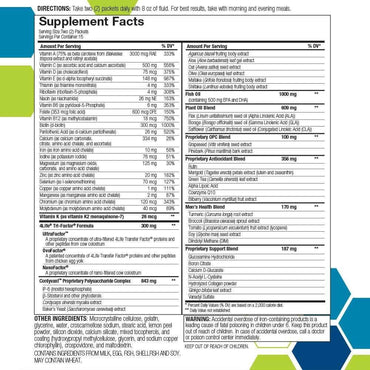 RiteStart Men supplement facts label detailing nutritional information and daily serving instructions.