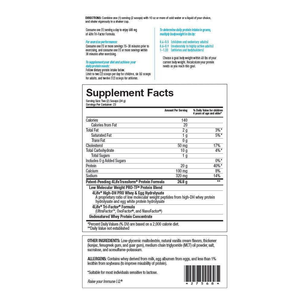 Pro-TF® Vanilla Cream - 4Life Transfer Factor Products