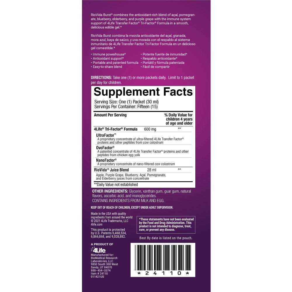 RioVida Burst - 4Life Transfer Factor Products
