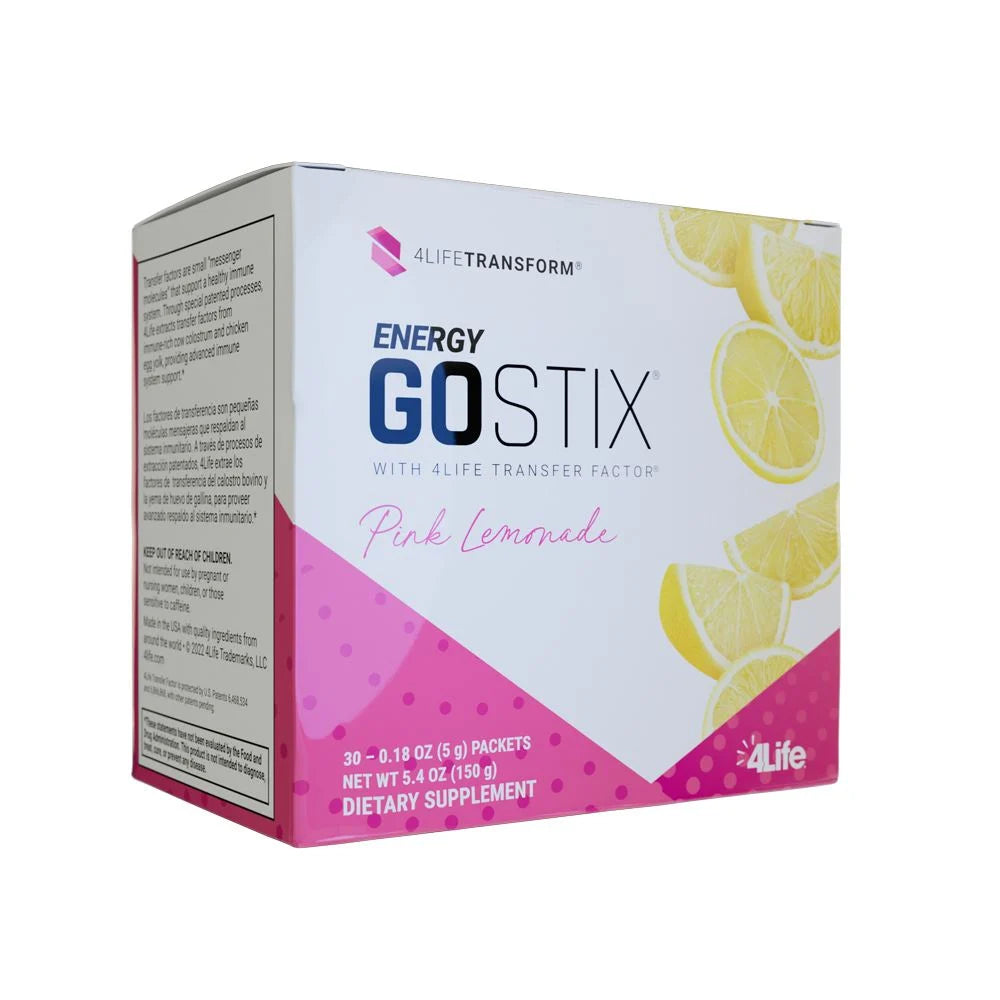 4Life Energy Go Stix Pink Lemonade - sustained clean energy stick packs with Transfer Factor