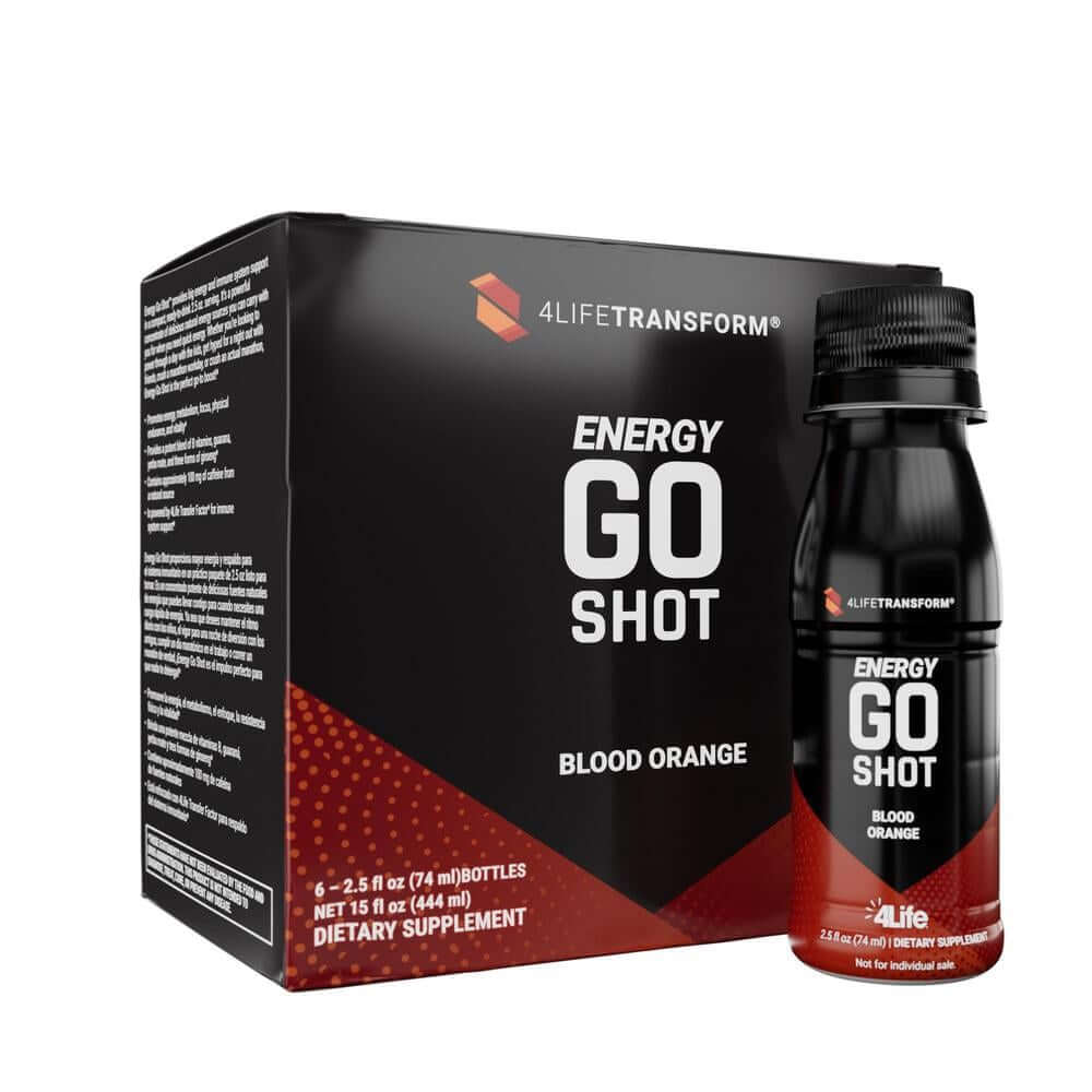 4Life Energy Go Shot 6-pack - quick energy and immune support shots with Transfer Factor