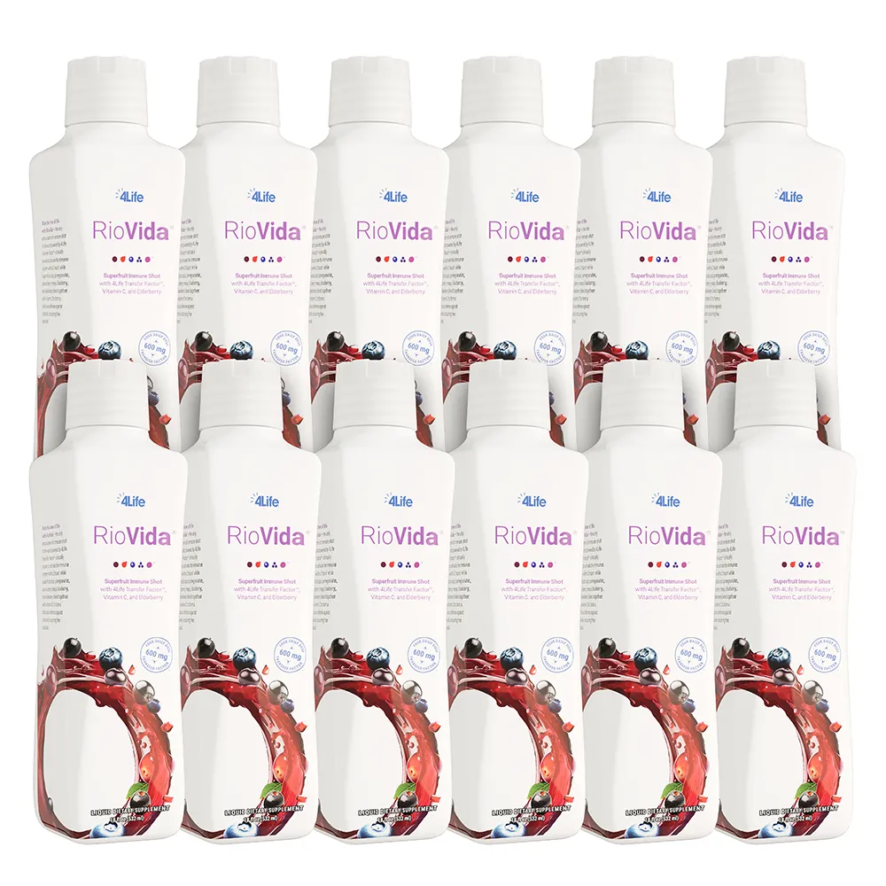 Twelve bottles of 4Life RioVida superfruit immune shot