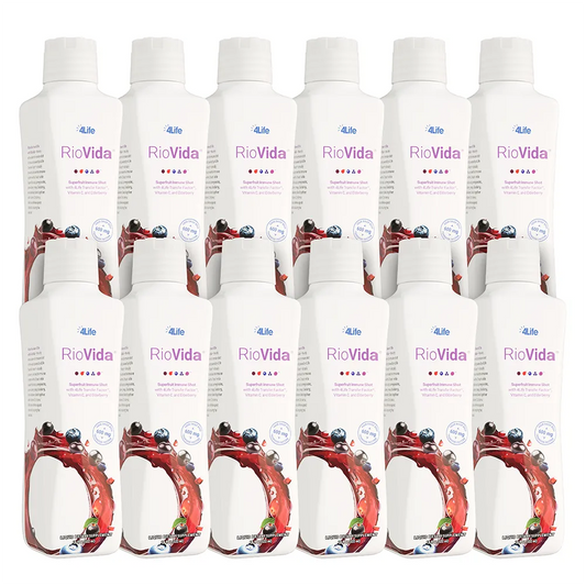 Twelve bottles of 4Life RioVida superfruit immune shot