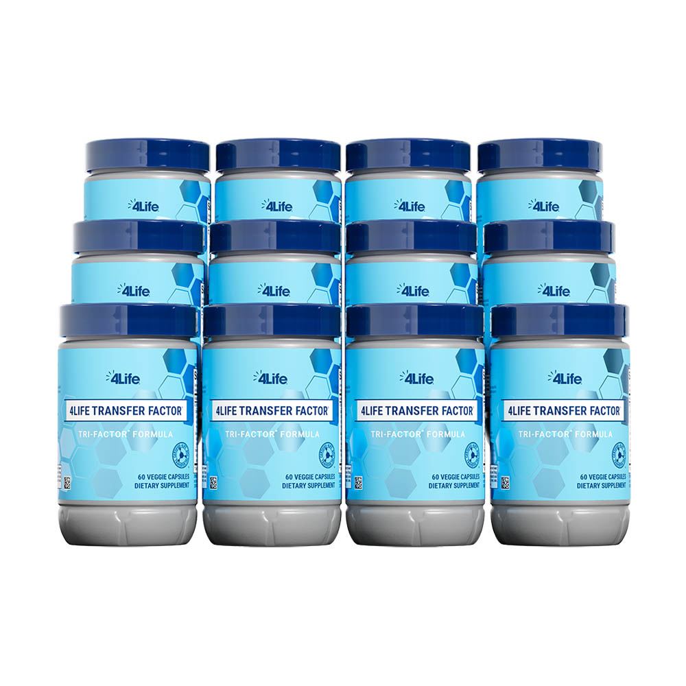 Twelve bottles of 4Life Transfer Factor Tri-Factor Formula, 60 veggie capsules each