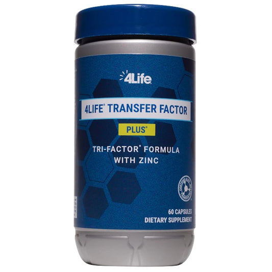 4Life Transfer Factor Plus dietary supplement bottle with Tri-Factor formula and zinc - flagship immune support product