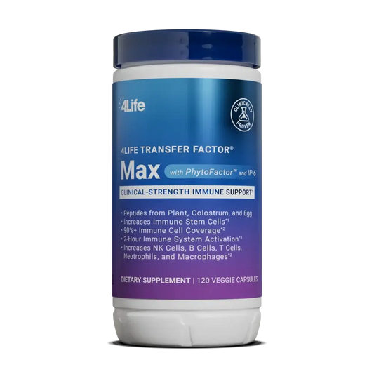 4Life Transfer Factor Max bottle - most advanced immune formula with UltraFactor, OvoFactor, and PhytoFactor