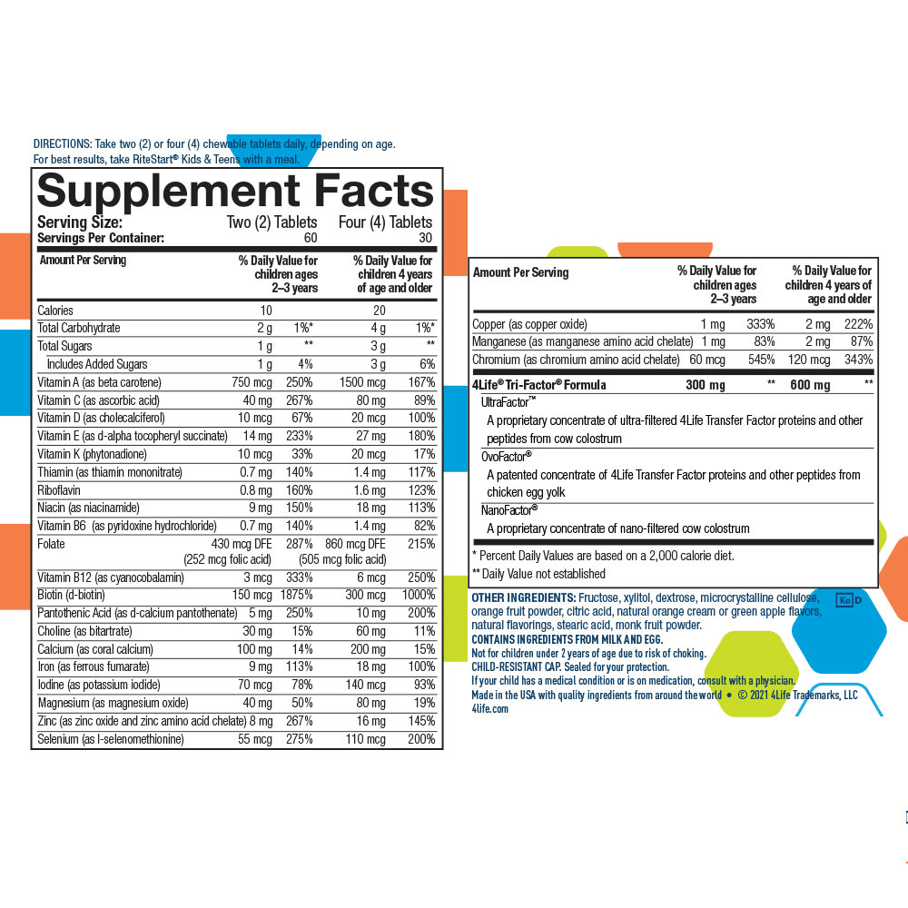 RiteStart® Kids & Teens - 4Life Transfer Factor Products